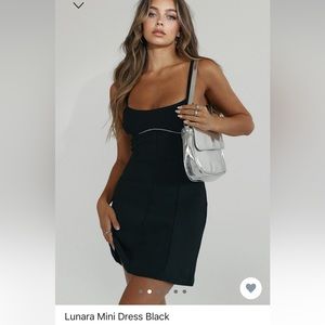 Princess Polly Black Dress with Diamond Detailing - Worn Once, Like New! Size 4